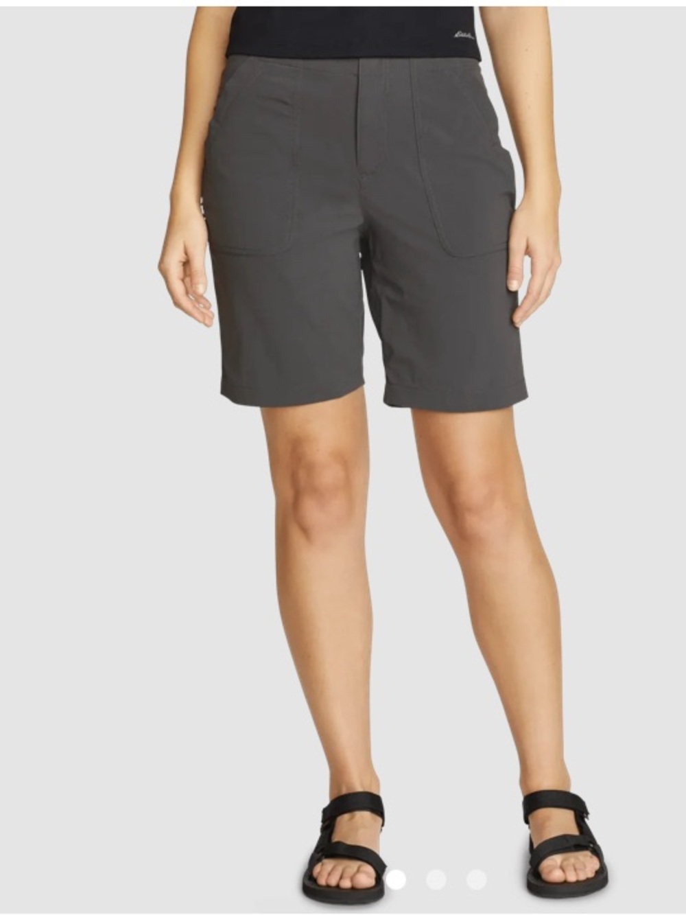Eddie Bauer Women’s Dark Smoke Gray Horizon Bermuda Shorts/Hiking/Shorts NWT